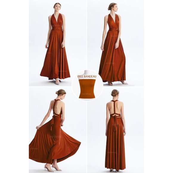 Women Infinity Dresses for Bridesmaids Vintage Long Wrap Multiway Maxi - Picture 4 of 5